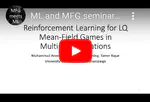 Machine Learning and Mean Field Games Seminar Series